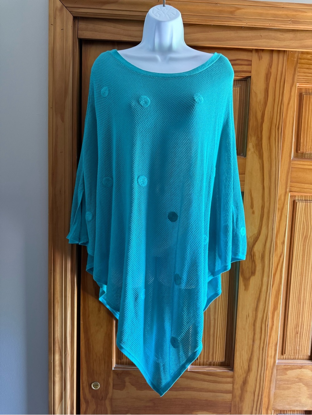 Chico's Aqua Open-Knit Pullover